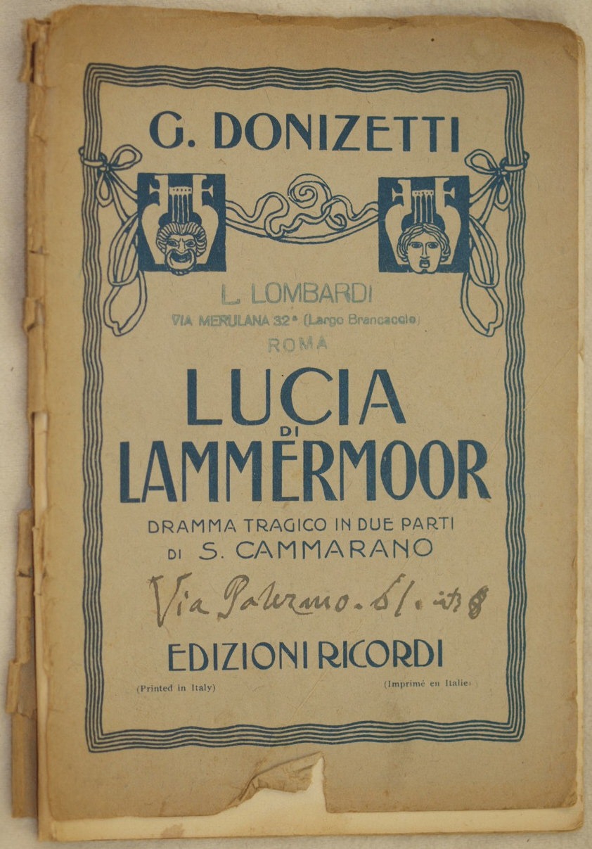Donizetti Libretto Lucia Di Lammermoor 