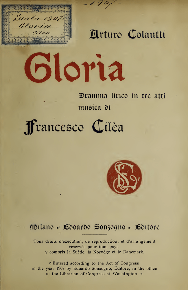 Gloria cilea libretto